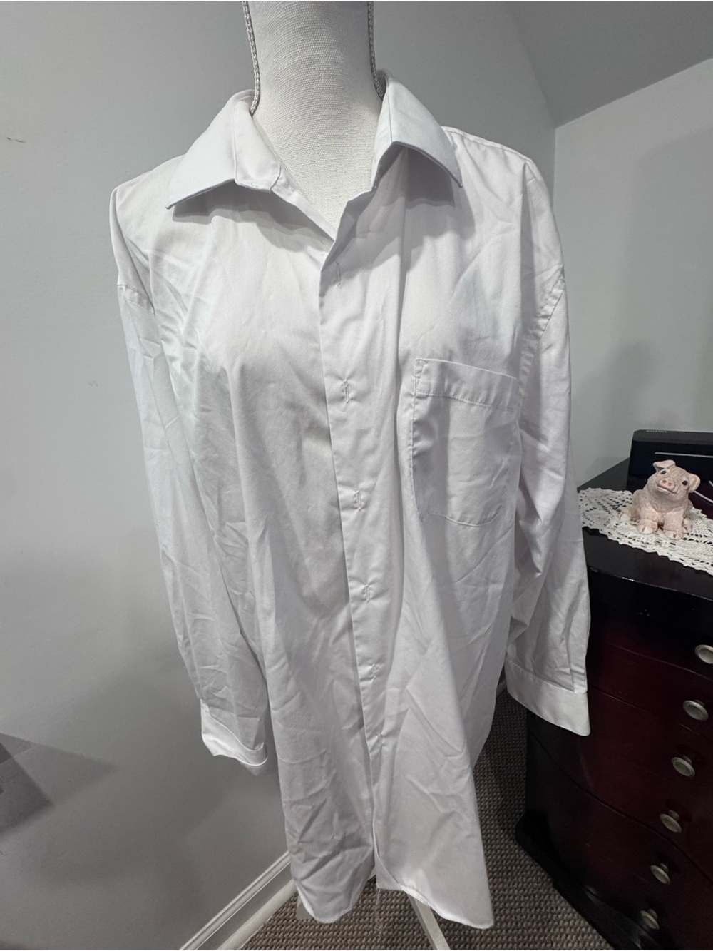 Architect Men's White Long-Sleeve Casual Button-Down Shirt